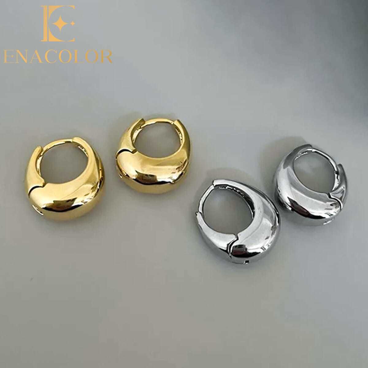 Enacolor Elegant Women Metal Geometry Irregular Earrings for Girls Jewelry Accessories