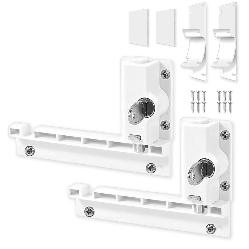 NAMUNY Patio Sliding Door Security Foot Kick Lock with Keyed, Fits on Top Rail-Childproof Patio Door Guardian-or Bottom 2 Pack