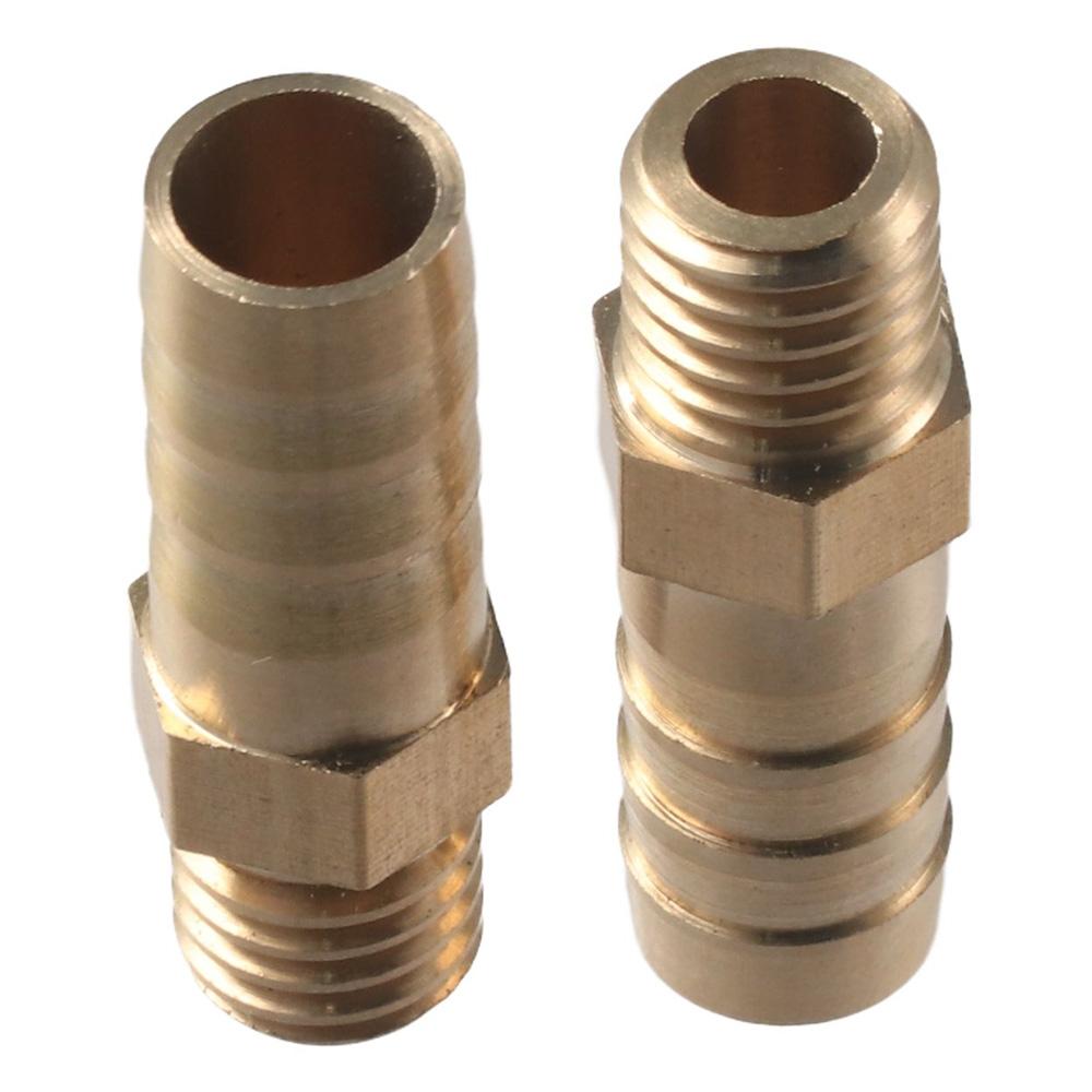 2PCS Pagoda Joint Brass Barbed Hose Fittings Metric M10-1.5 Fitting Connector Hose ID 10mm Male To Barb Air, Water, Fuel, Oil and Inert Gases