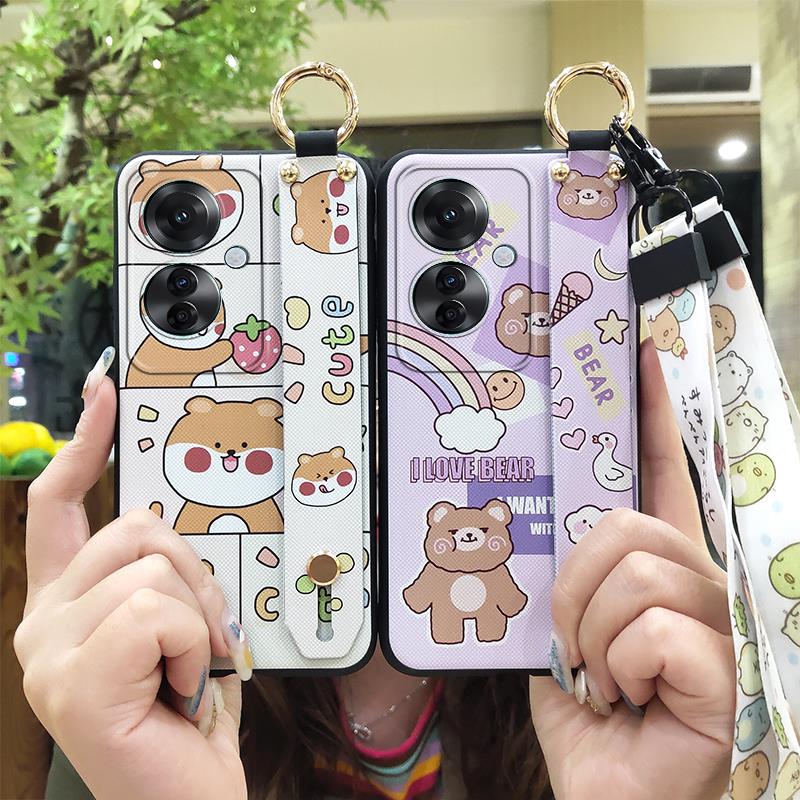 Waterproof Silicone Phone Case For OPPO Reno11F 5G/F25 Pro 5G Kickstand Anti-dust Shockproof Wristband Fashion Design