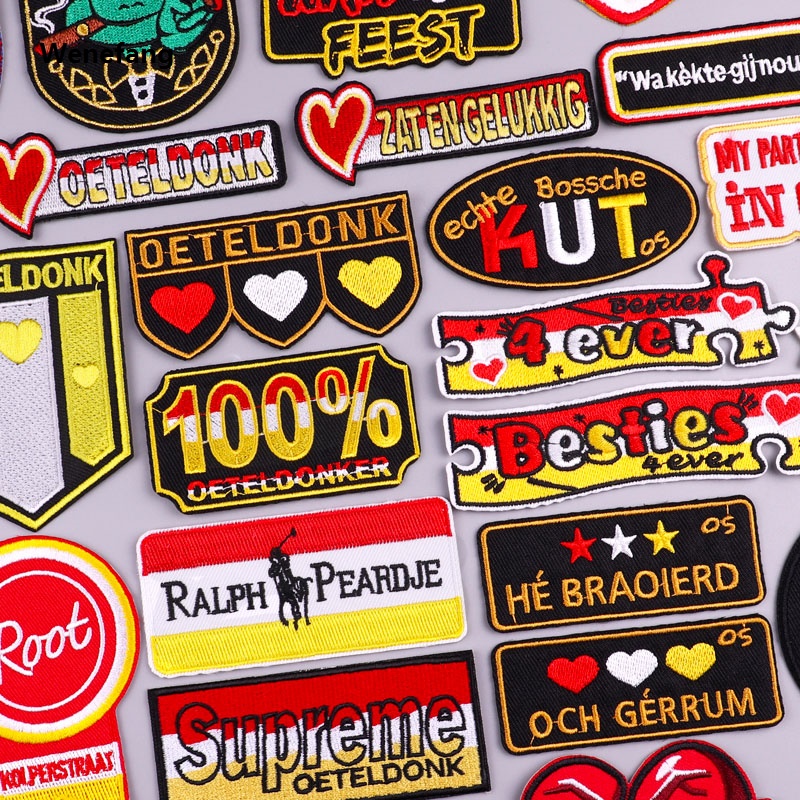 Wenefang 2024 NEW Netherland Oeteldonk Emblem Patches Netherland Carnival High Quality Festival Patch Iron On Patches Frog Patch Jackets Sewing Badges