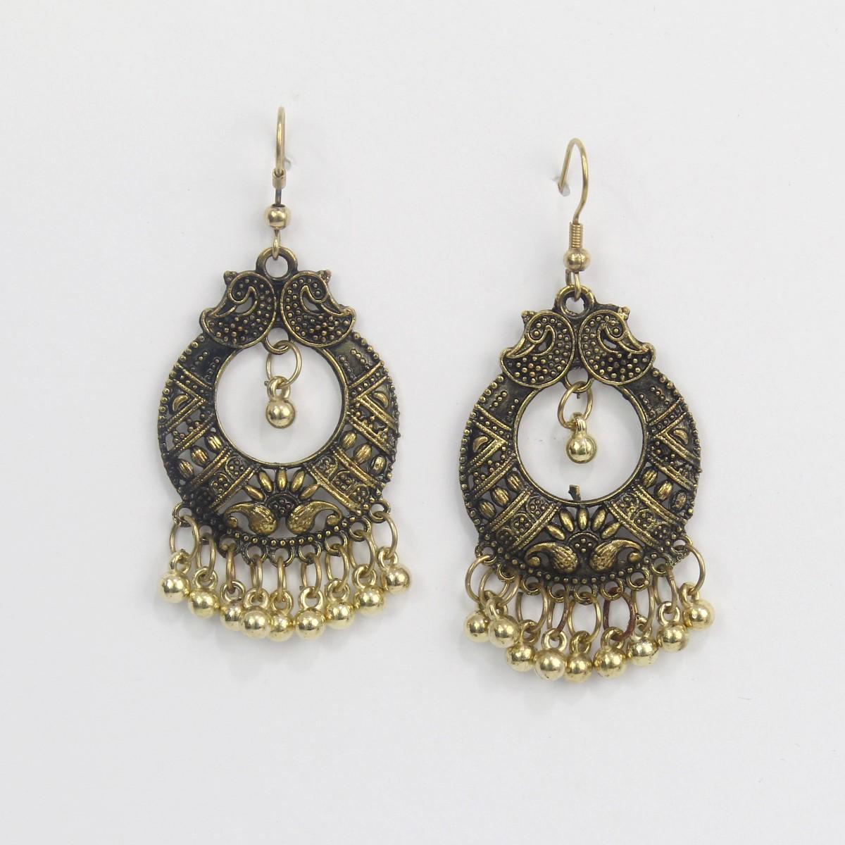 Golden Fish Hook Drop Earring For Women(00)