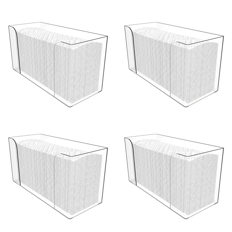 4X Countertop Paper Towel Dispenser,Clear Guest Towel Napkin Holder, Suitable for Z-Fold, C-Fold or Multi-Fold