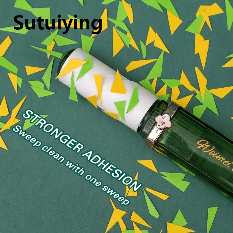 Sutuiying Mini Lint Roller Travel Portable Sticky Roller Creative Lipstick Styling Tearable Dust Wiper Clothes Carpet Cleaning Accessories