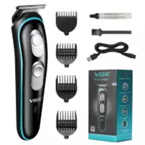 VGR Professional Rechargeable Cordless Beard Hair Trimmer Kit with Guide Combs Brush USB Cord for Men, Family or Pets