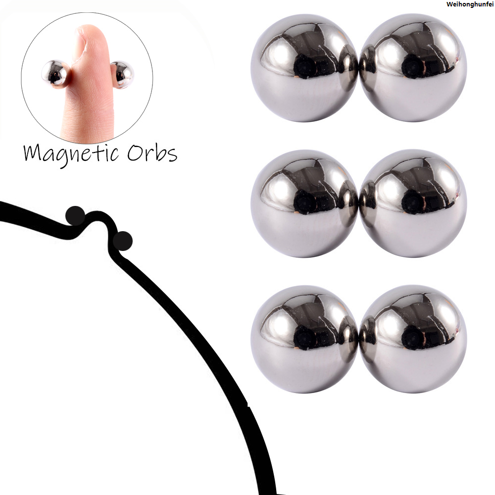 WeihonghunfeiSales promotion 2Pcs Non Piercing Magnetic Orb Ring t Nail Jewelry