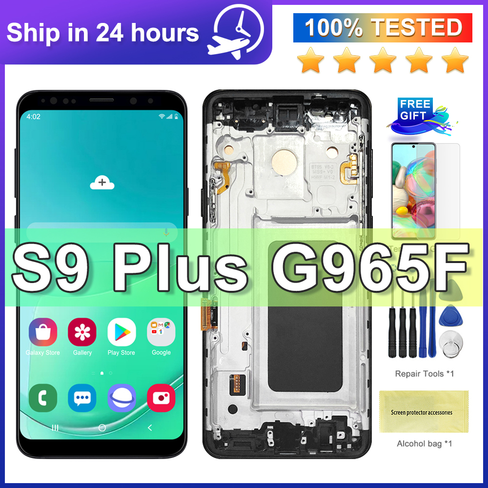 HOT Tested For Samsung s9 plus Display Touch Screen With Frame Digitizer For Samsung S9+ G965 g9650 lcd