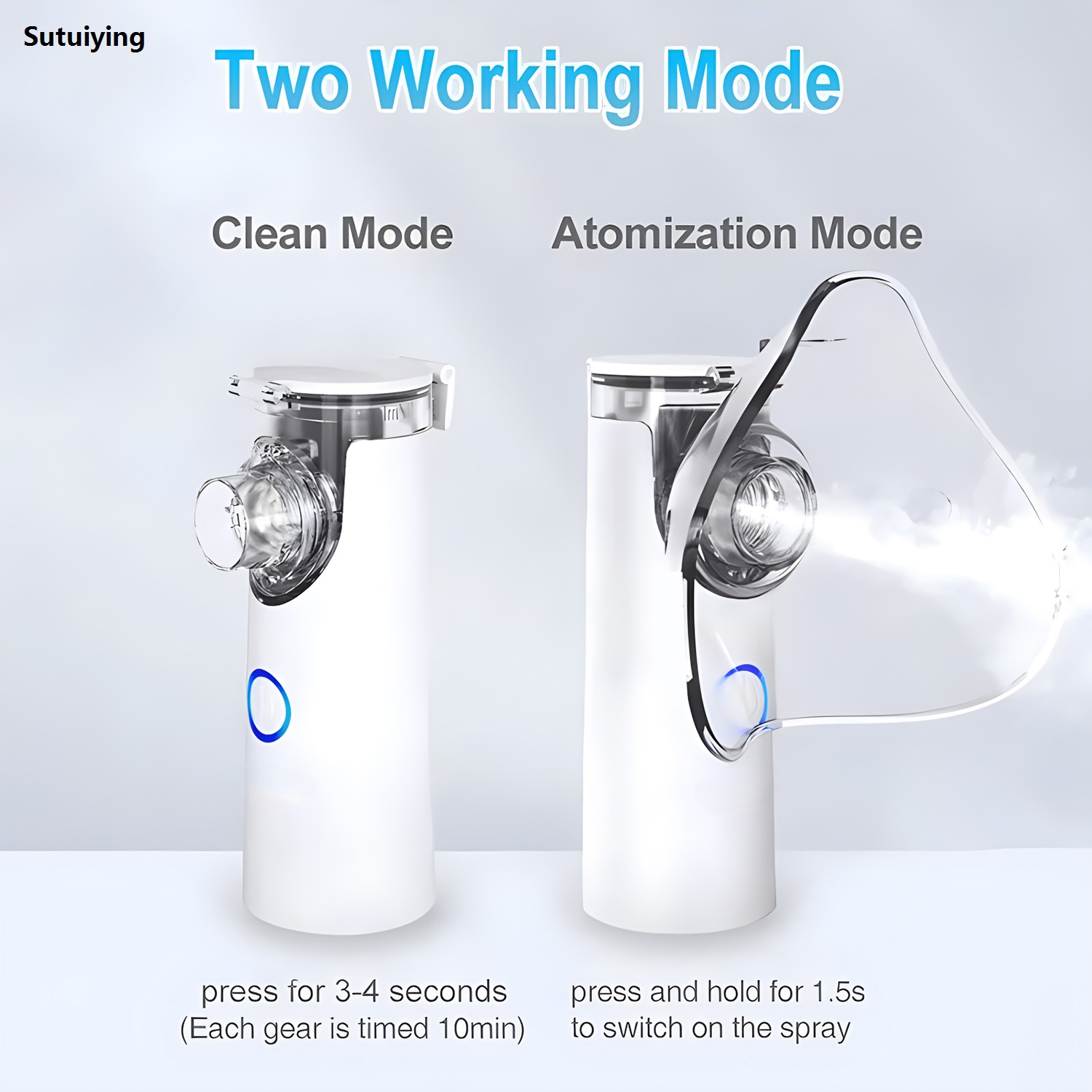 Sutuiying Medical Equipment Mini Handheld Portable Nebulizer Baby Health High Quality Mini Silent Steam Humidifier Inhaler Mesh Nebulizer