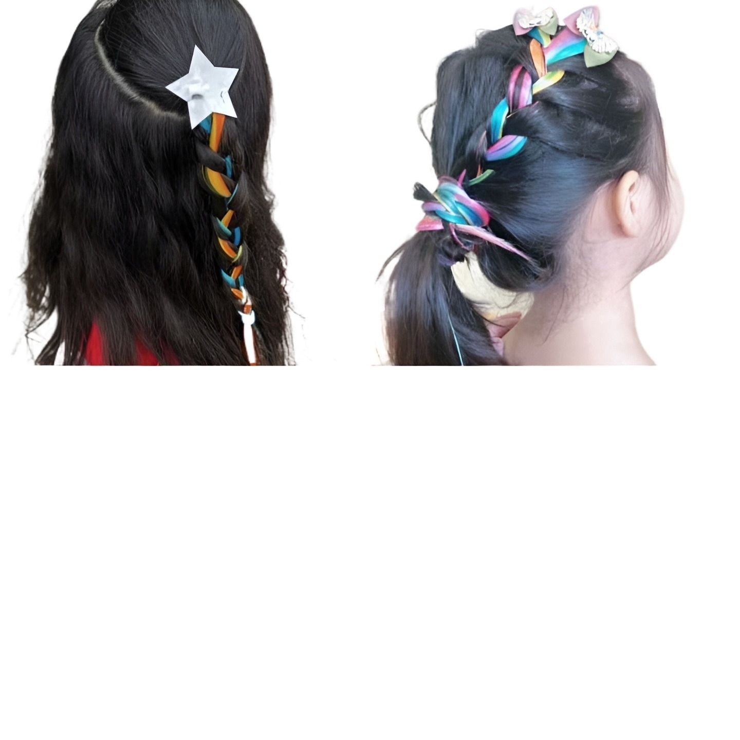 2 Clips Colors Girls Cute Colorful Wig Cartoon Hair Clips Sweet Princess Hair Ornament Headband Hairpins New