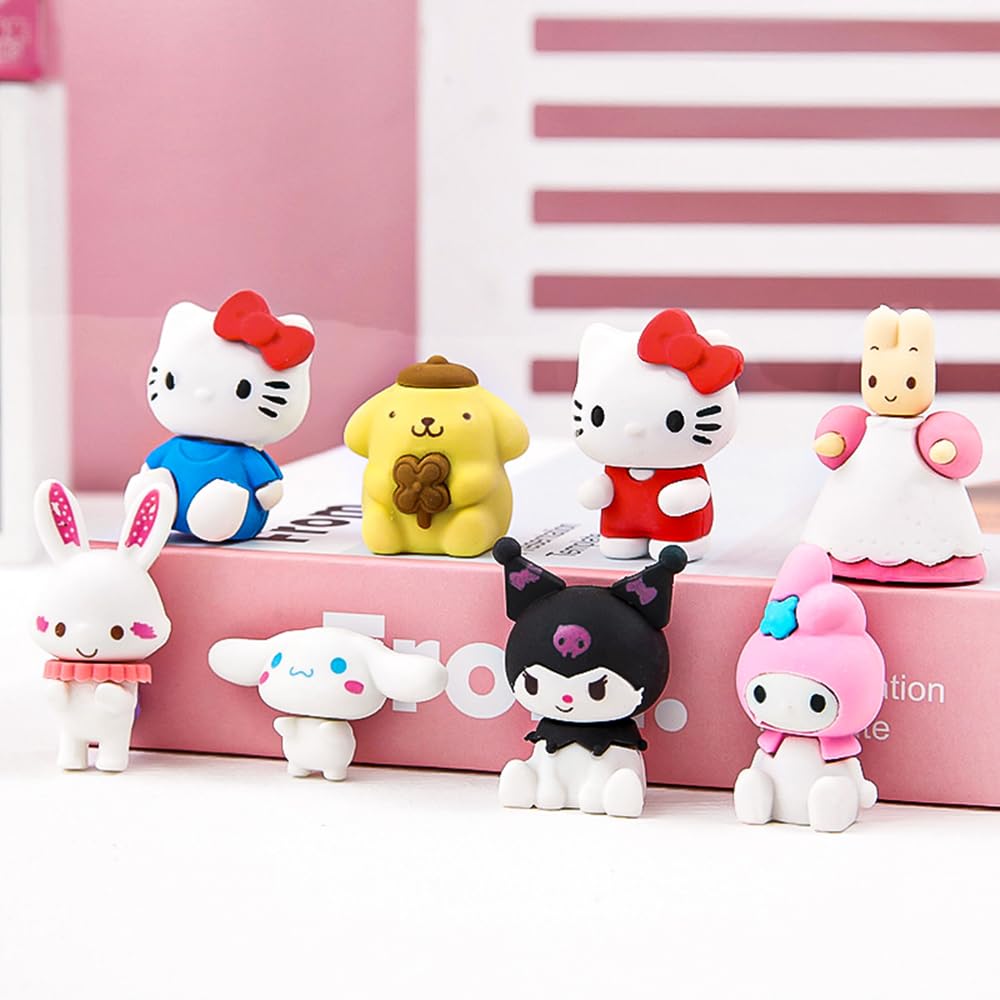 3D Puzzle Kids' Erasers Set, Creative Mini Kawaii School Supplies, Used as Stationery Gifts, Christmas Gifts, Suitable for Children (Set of 4)