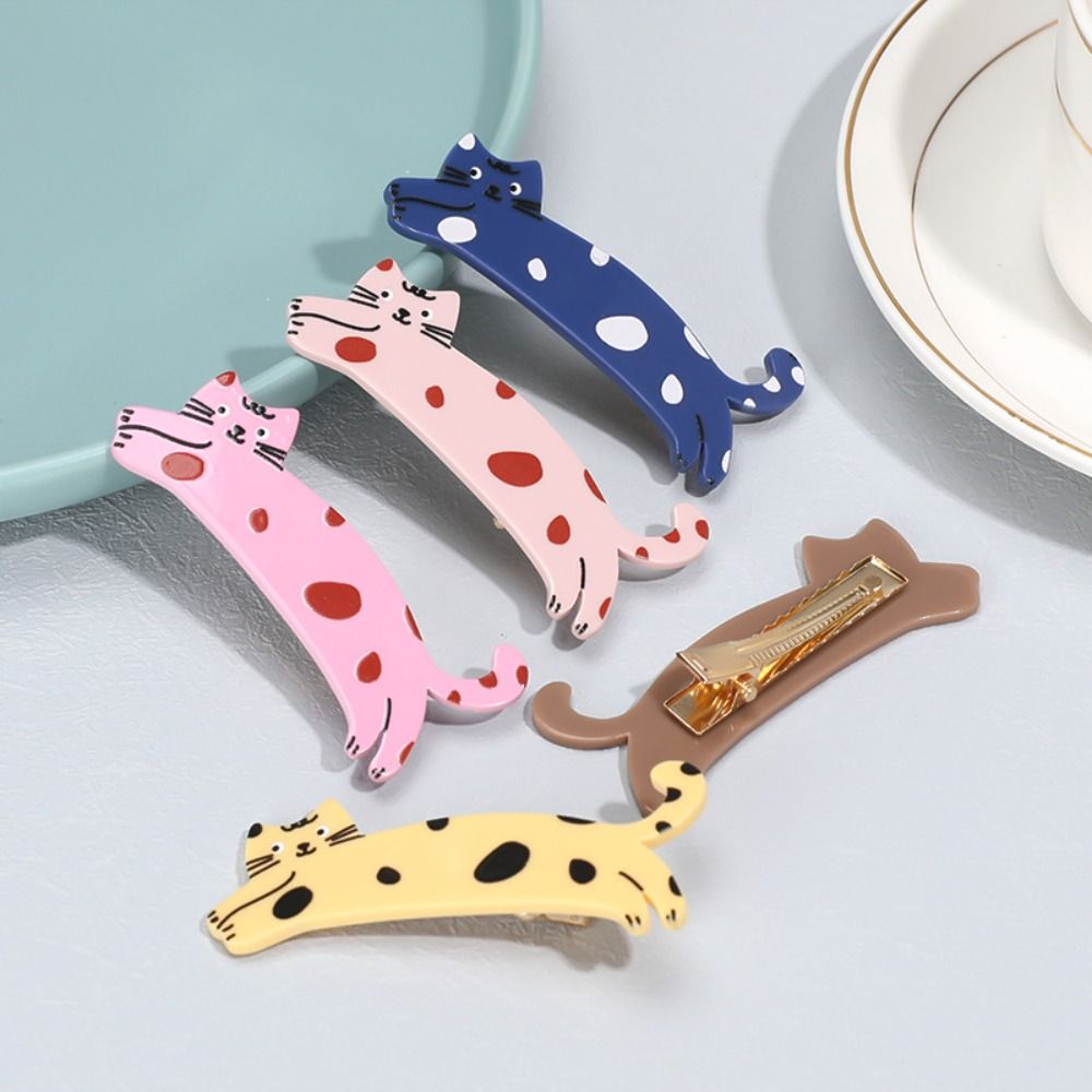 Kawali Cartoon Cat Hair Clip Colorful Pet Hair Clip Hair Accessories Cat Duckbill Clip Daily