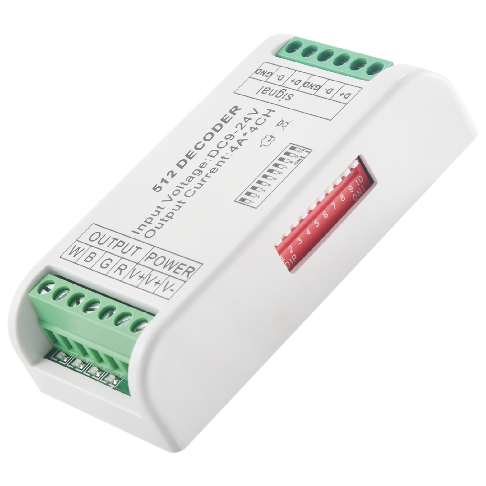ARELENE Mini 4 Channel RGBW Decoder 16A RGB RGBW Strip Controller 512 Dimmer Driver for LED Strip Lights DC9-24V