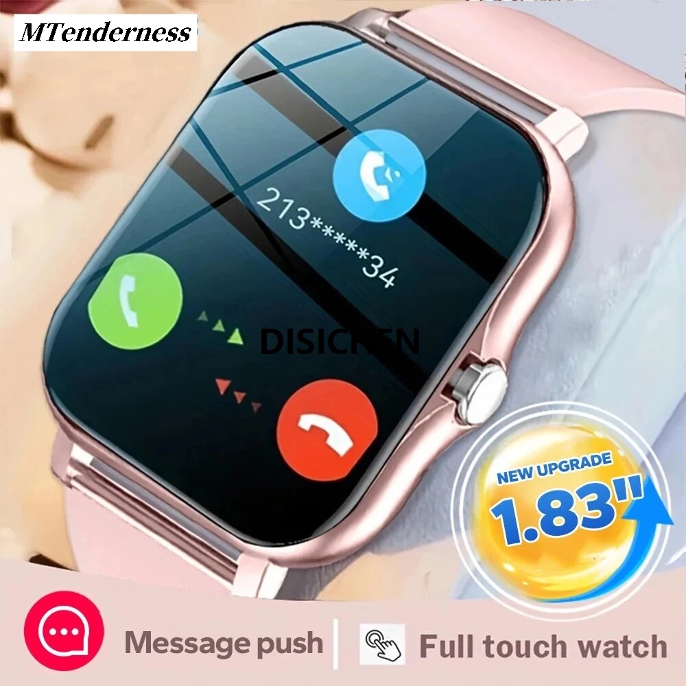 DISICHEN MTenderness Men's Women's Watch Message Monitor Pressure Blood Oxygen Sleep Original Screen HD 1.83 SmartWatch New Big/Reminder Bluetooth Call Smart Hot Selling