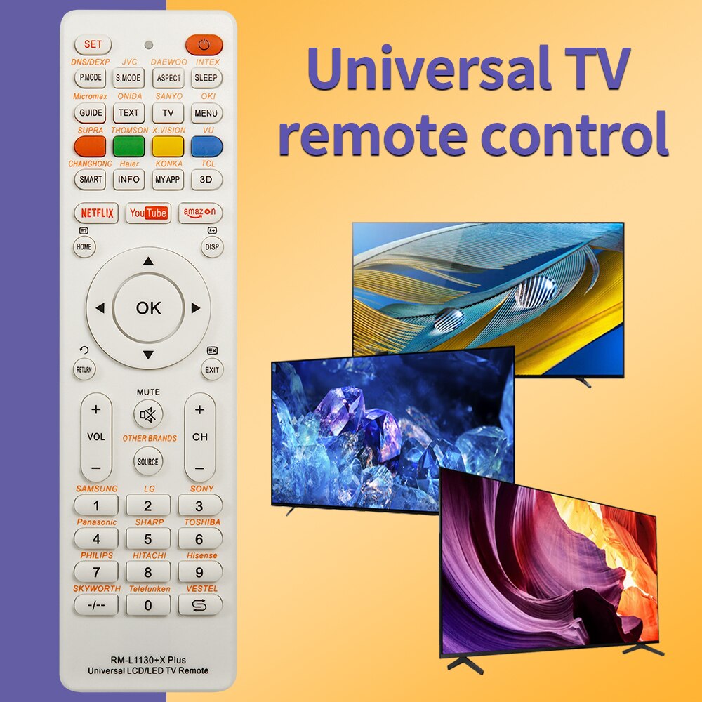 NEW Universal RM-L1130+X Replacement Remote Control for Television TV RM-L113+12 RM-L1130+8