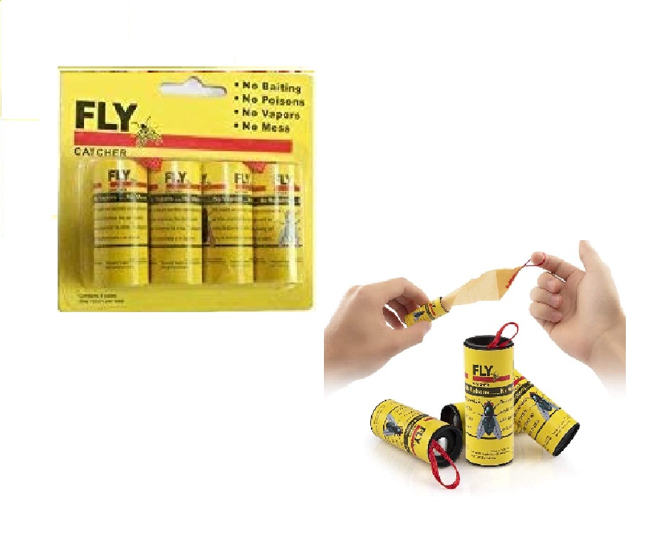Fly Catcher Ribbon, Trap for House Insects 4 pcs Set