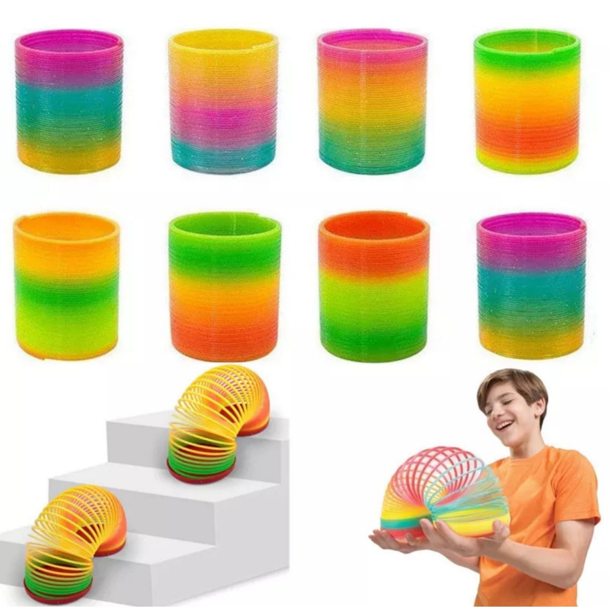 Masala Beads 3.5cm Shinny Rainbow Magic Neon Plastic Spring Toys Party Supplies Novelty Fidget Stress Toys