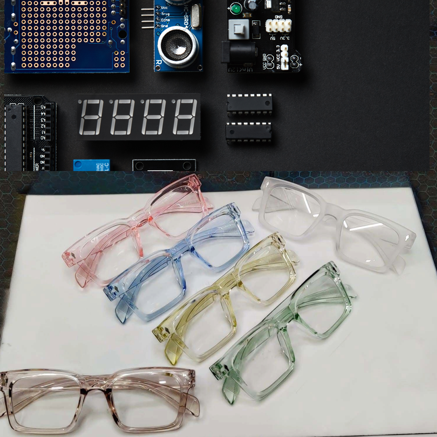 Transparent Square Zero Power Fashionable Eyewear Glasses For Jens & Ladies in 6 Stylish Shades