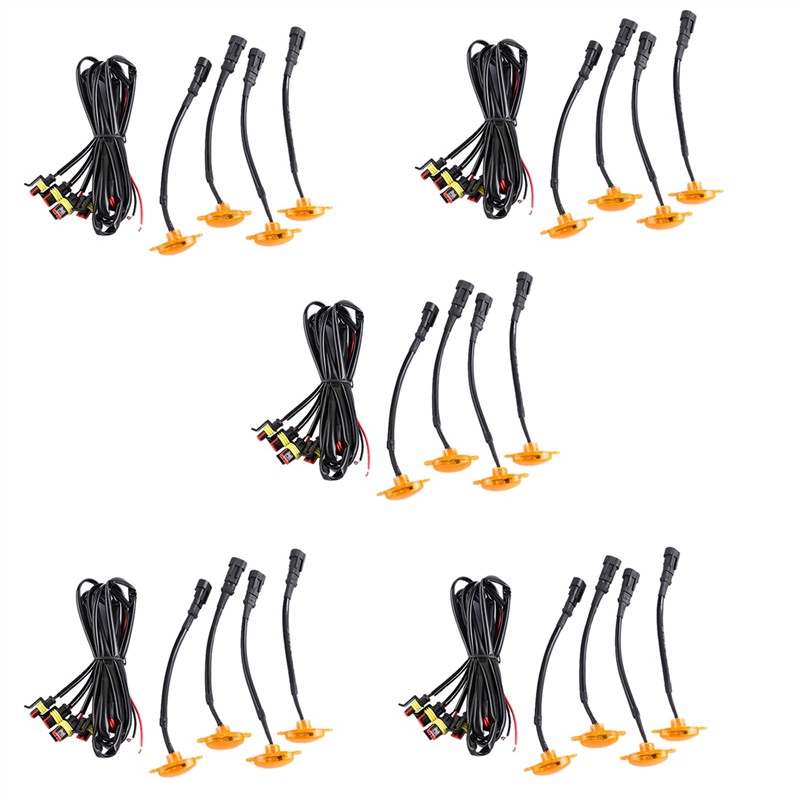 fasdaga 5X Plug & PLAY Car LED Front Grille Smoked Daytime Running Lights Lamp for Universal Pickup Truck Sedan