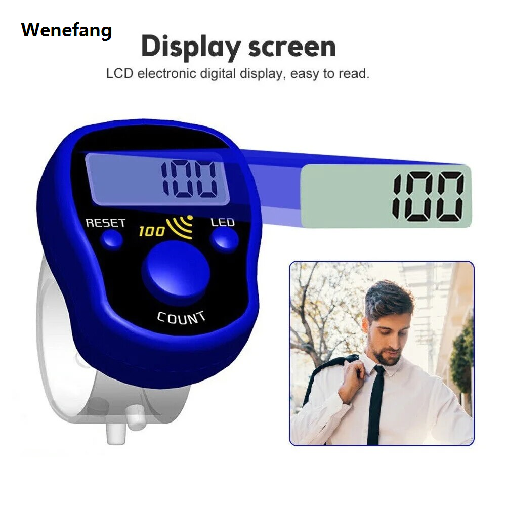 Wenefang 2pcs Set Mini Stitch Marker And Row Finger Counter Portable LCD Electronic Digital Tally Counter by BeBosLook