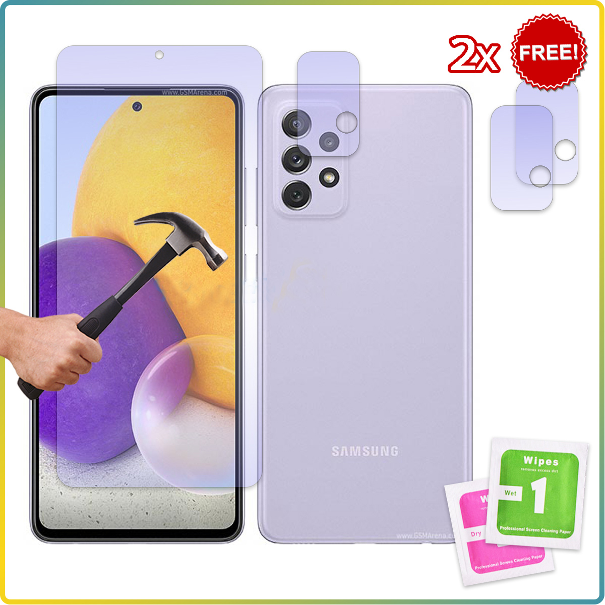 9H Nano Flexible Glass Screen Protector with 2 Camera Guards for Samsung Galaxy Models