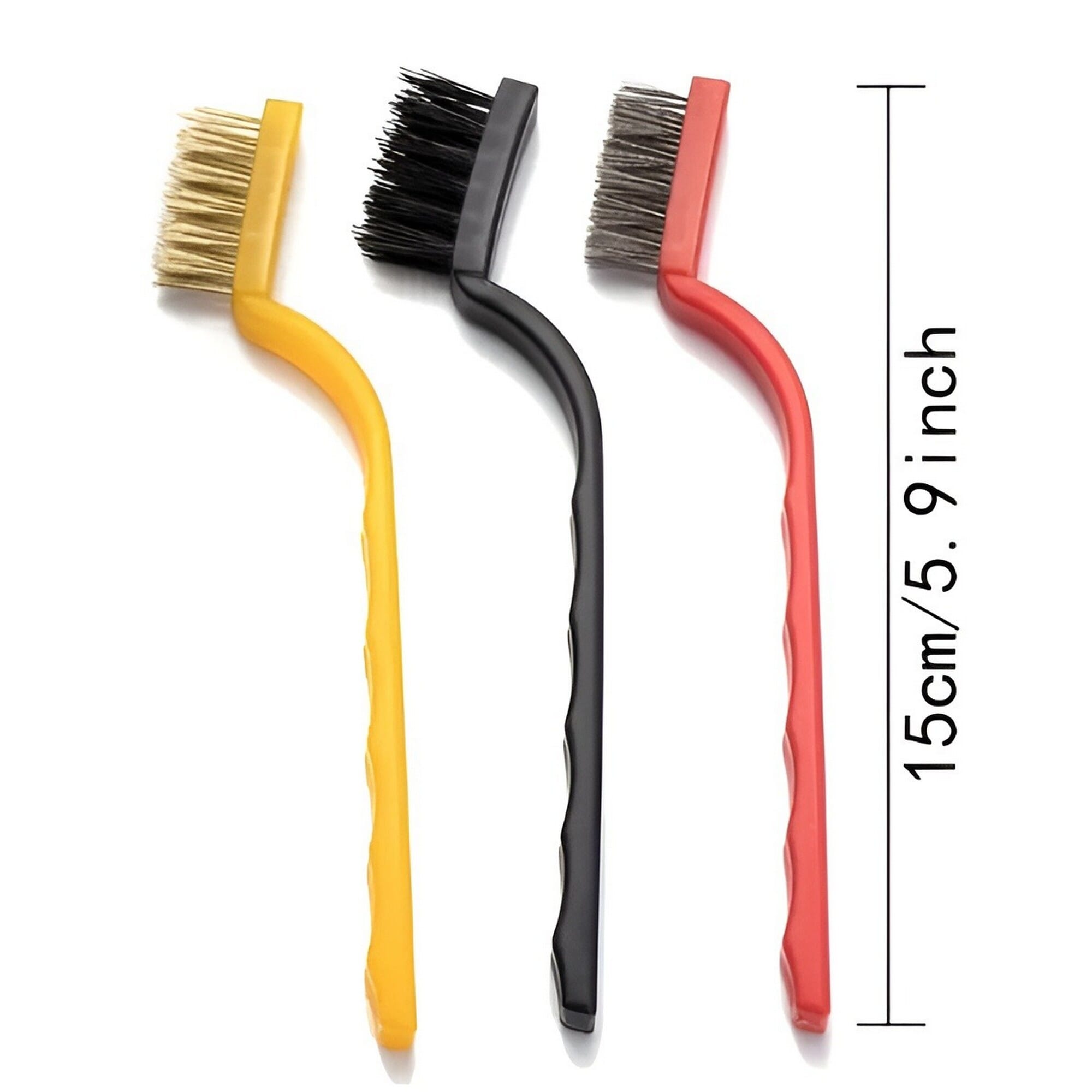 3pcs Stove Cleaning Brush Set, Perfect Kitchen Tool For Oil Fume Machine And Stove Top Cleaning With Brass, Nylon, Stainless Steel Wire Bristles