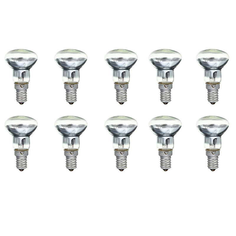 Replacement Lava Lamp E14 R39 30W Spotlight Screw in Light Bulb Clear Reflector Spot Light Bulbs Lava Incandescent 10Pcs