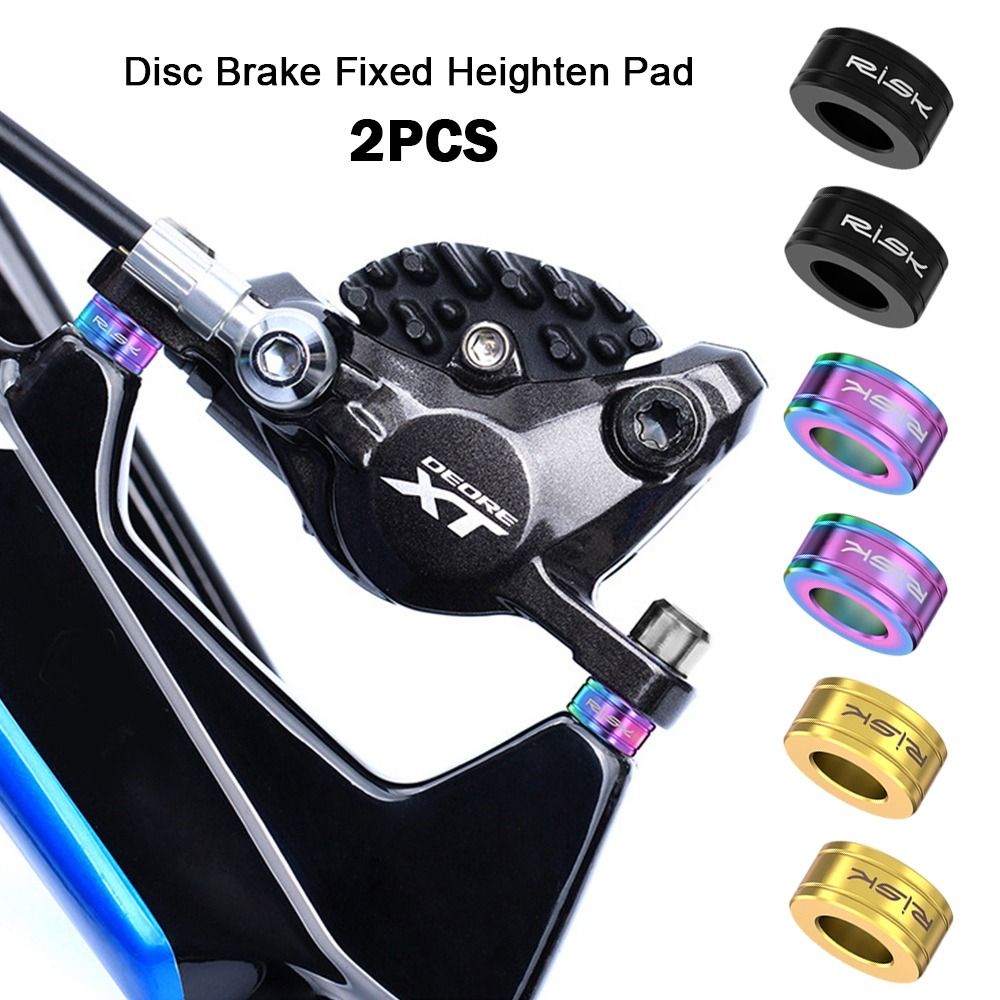 2PCS High Quality Titanium Alloy Disc Brake Caliper Multicolor M6 Disc Brake Fixed Heighten Pad Integrated Screw Washer Brake Clamp Mountain Bike