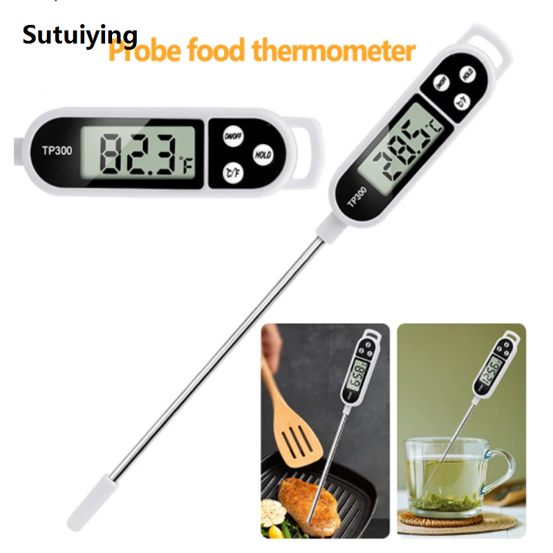 Sutuiying Food Thermometer Digital Real-Time Reading Meat And Beverage Thermometer 2025 With LCD Display And Probe Electronic Kitchen Thermomet