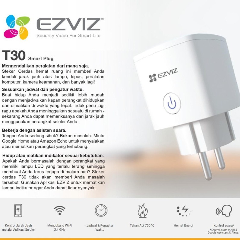 EZVIZ T30 Remote Control Smart Plug with Auto Shutdown Timer and Countdown