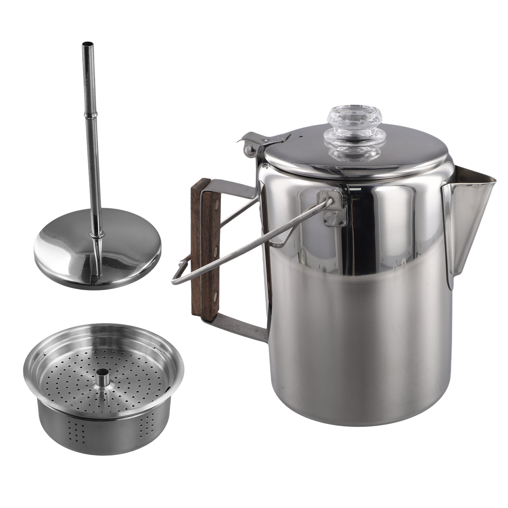 ARELENE Camping Coffee Pot Stainless Steel, Percolator Coffee Pot, for Outdoor 9 Cups for Group Camping, Hiking, RV and Travel