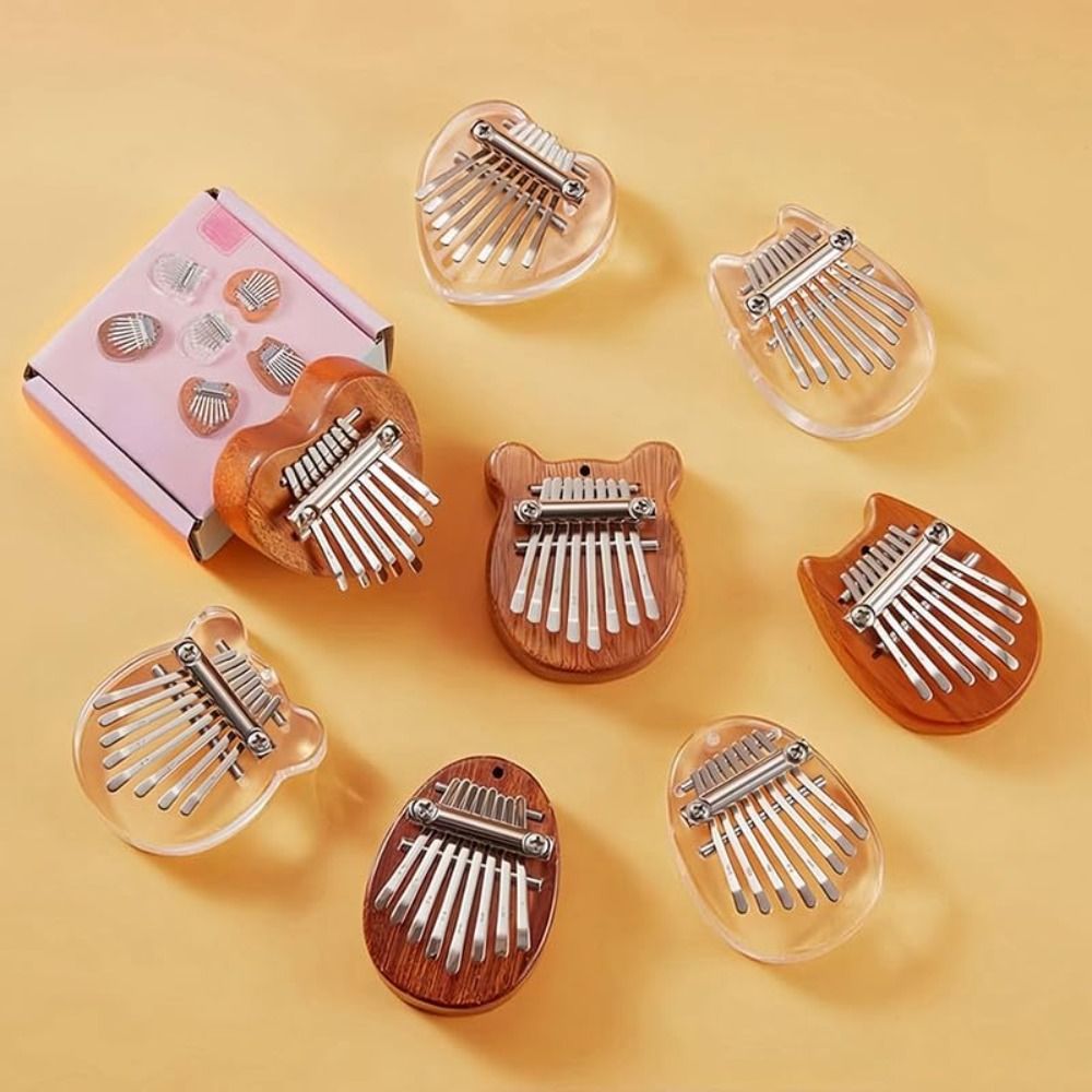 1pc Creative Piano Pendant 8 Key Finger Thumb Piano Marimba Musical Good Accessory Pendant Gift Kalimba Adult Beginners Kalimba Exquisite Finger Piano for Toddler Kid Child Valentines Toddler Kid Child Valentines