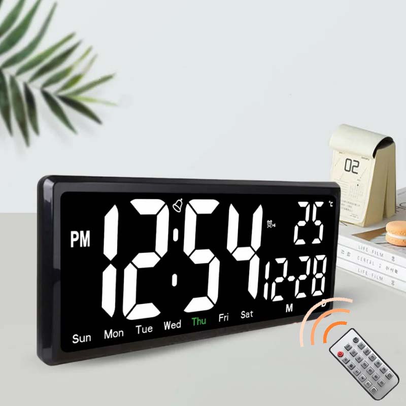 New Desig LED Digital Calendar l Digital LED Wall Clock With Calendar and Temperature Display l Large Wall Clock Light, Colorful l Length 36x 16 Cm