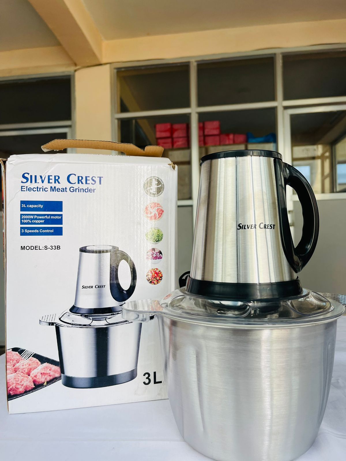 Silver Crest Electric Meat Grinder 3L Heavy Duty Kitchen Food Chopper Mincer Machine 3 Liter Capacity High Power Multi Function Grinder | Products Book