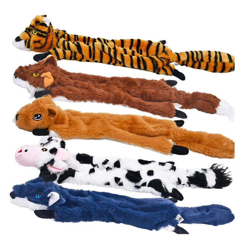 5Pcs Dog Squeaky Toys, No Stuffing Plush Dogs Chew Toy for Small Medium Large Breed Chewer Squeak Pets Suppies,B Easy Install