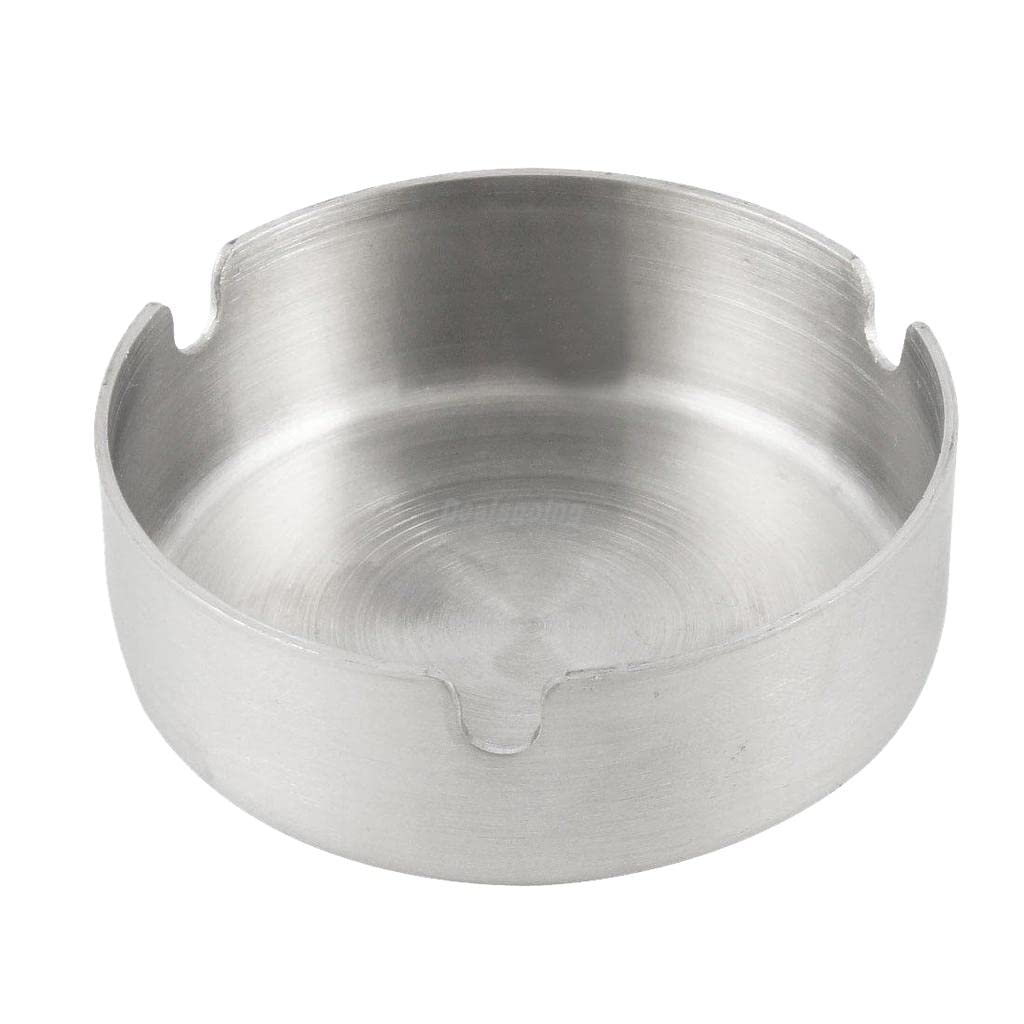 Stainless Steel High Grade Round Shape Ashtray - Silver