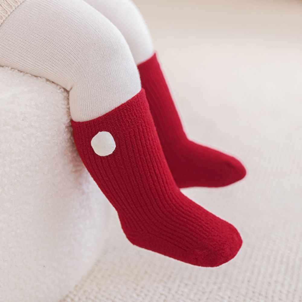 New Red Compression Stocking Breathable Sweat-absorbing Toddler Hosiery Middle Tube Socks Kids
