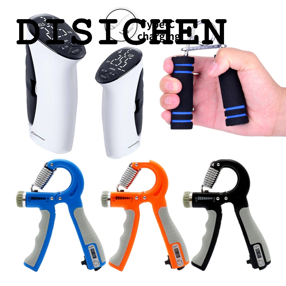 DISICHEN Luxury Portable Electronic Hand Grip Power Strength Trainer Tester Auto Capturing LED Digital Display Smart Exerciser Hand Dynamometer