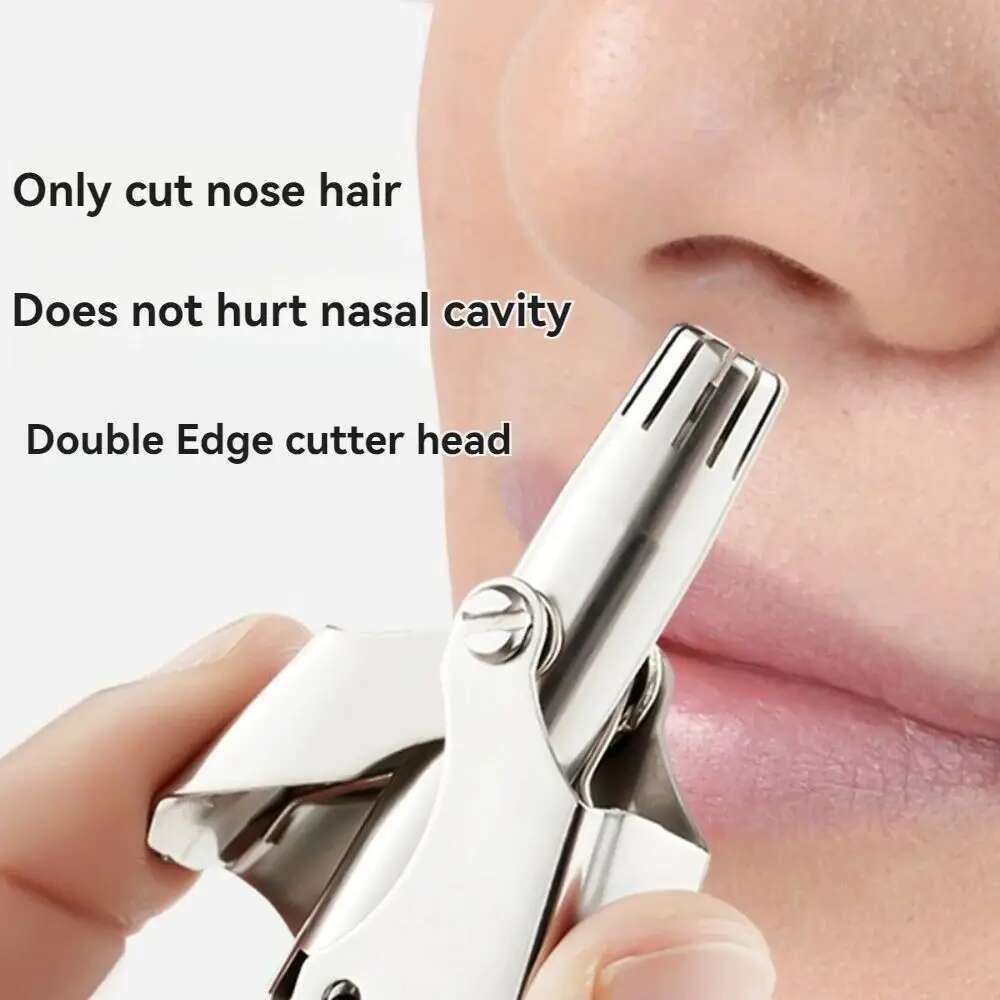 Cleaner Stainless Steel Shaving Cleanup Clean God Lightweight Portable Washable Manual Nose Hair Trimmer
