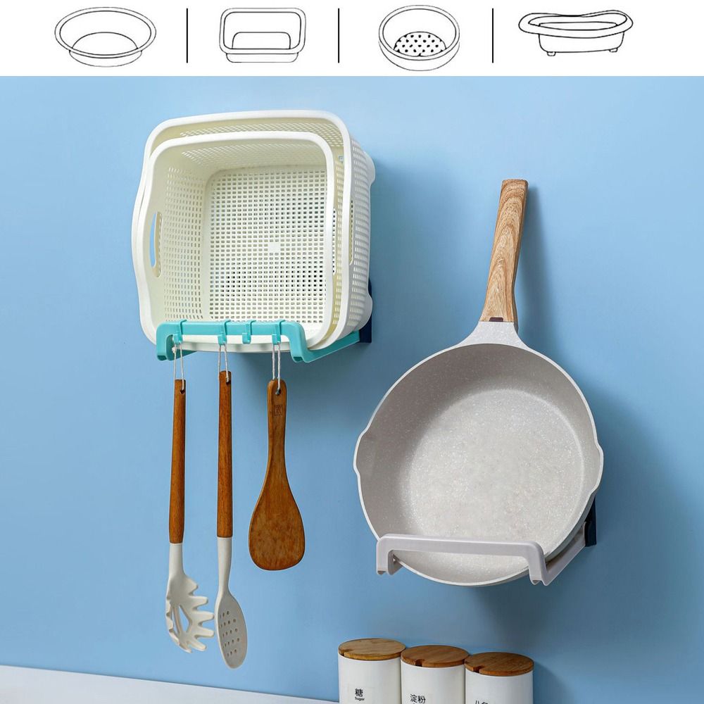 New Portable Washbasin Rack Wall Mounted Foldable Storage Rack Convenient Multifunctional Storage Hook Bathroom