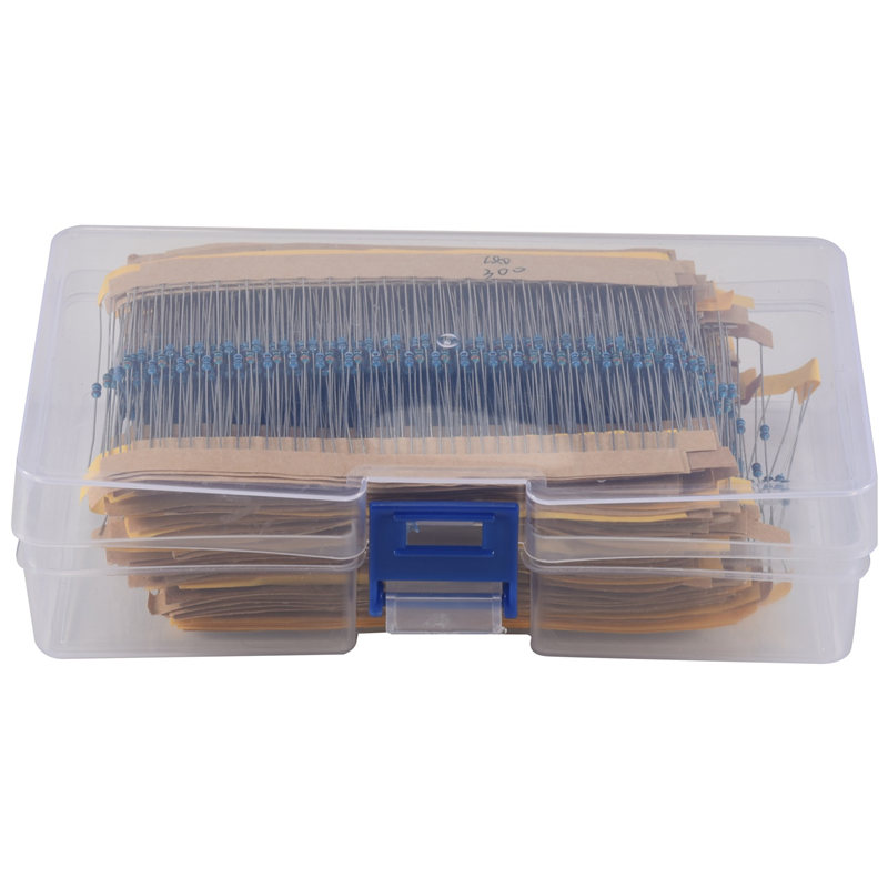 NAMUNY 2600Pcs 130 Values 1/8W 0.125W 1% Metal Film Resistors Assorted Pack Set Resistors Assortment Kits Fixed Capacitors