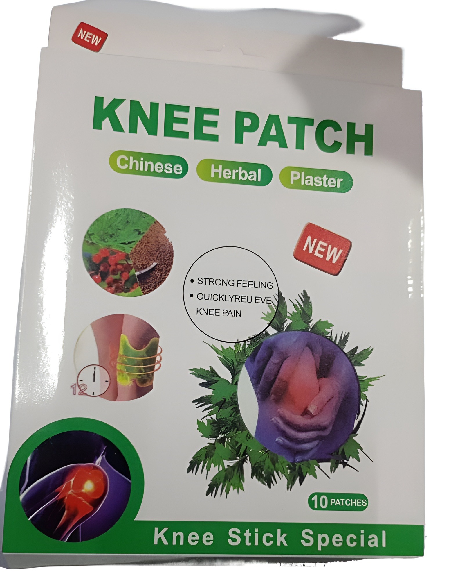 10 Patches Knee Pain Patches, Reduce Knee Pain Long-Lasting Wormwood Heat Patch for Knee Joint Pain Relief Pack of 1