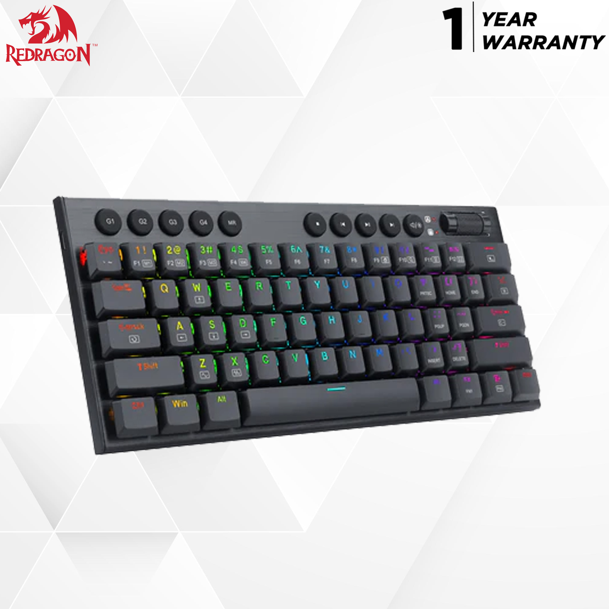 Redragon Horus Mini K632-RGB 60% wired mechanical keyboard with Detachable 2 in 1 Connector Type C to C + USB