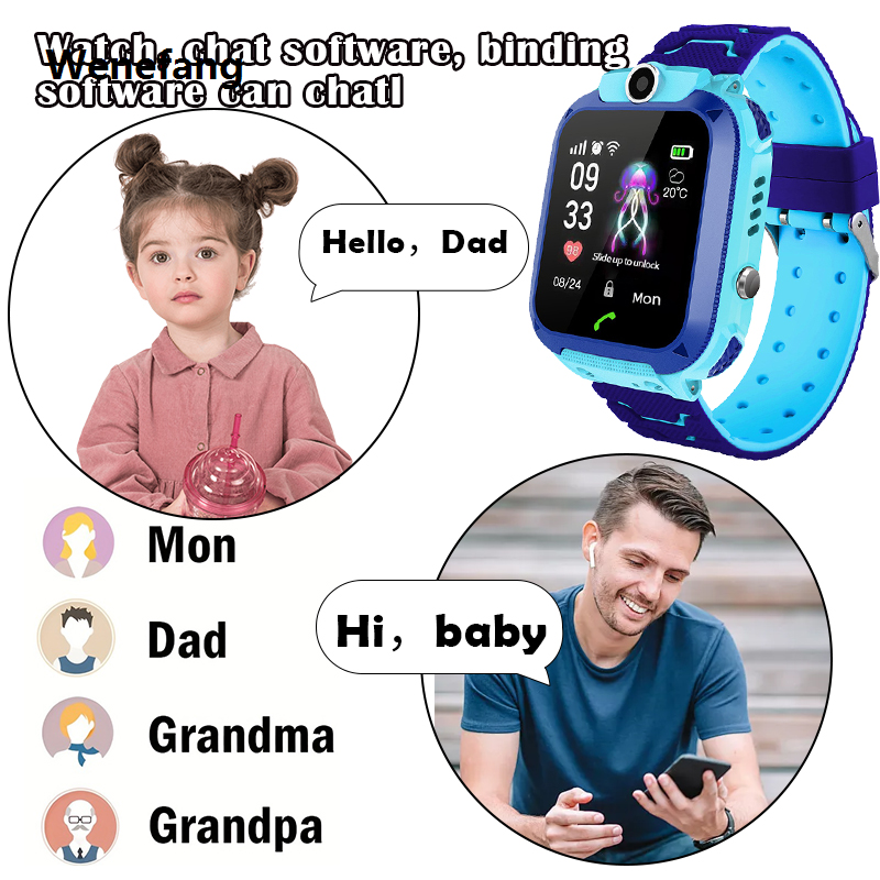Wenefang Q12 Kids Smart 2G Call Phone Watch Waterproof Mother Children GPS New style Monitor Boy Girls SOS Child Sports Digital Watches Tracker