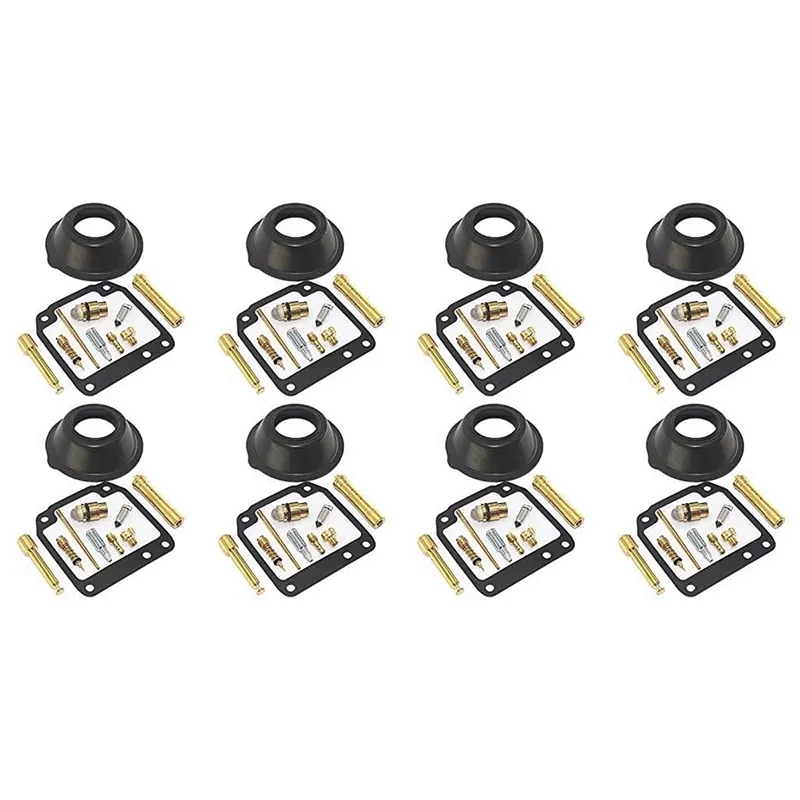 (GGBR)-8X Carburetor Repair Kit Jet Needle Float Valve Pilot Screw Chamber Gasket Diaphragm for XJR400 XJR 400 R