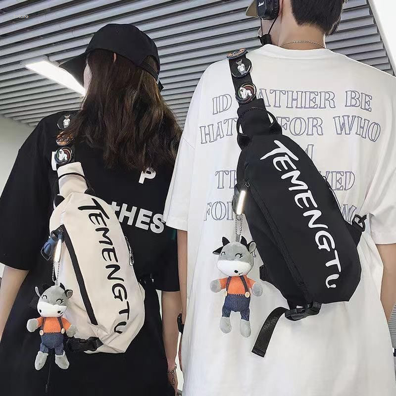 NEW totoro New Men's Messenger Bag Good-looking National Fashion All-Match Sports 【2025 Version】 Small Bag Multi-Functional Shoulder Bag Large Capacity Chest Bag
