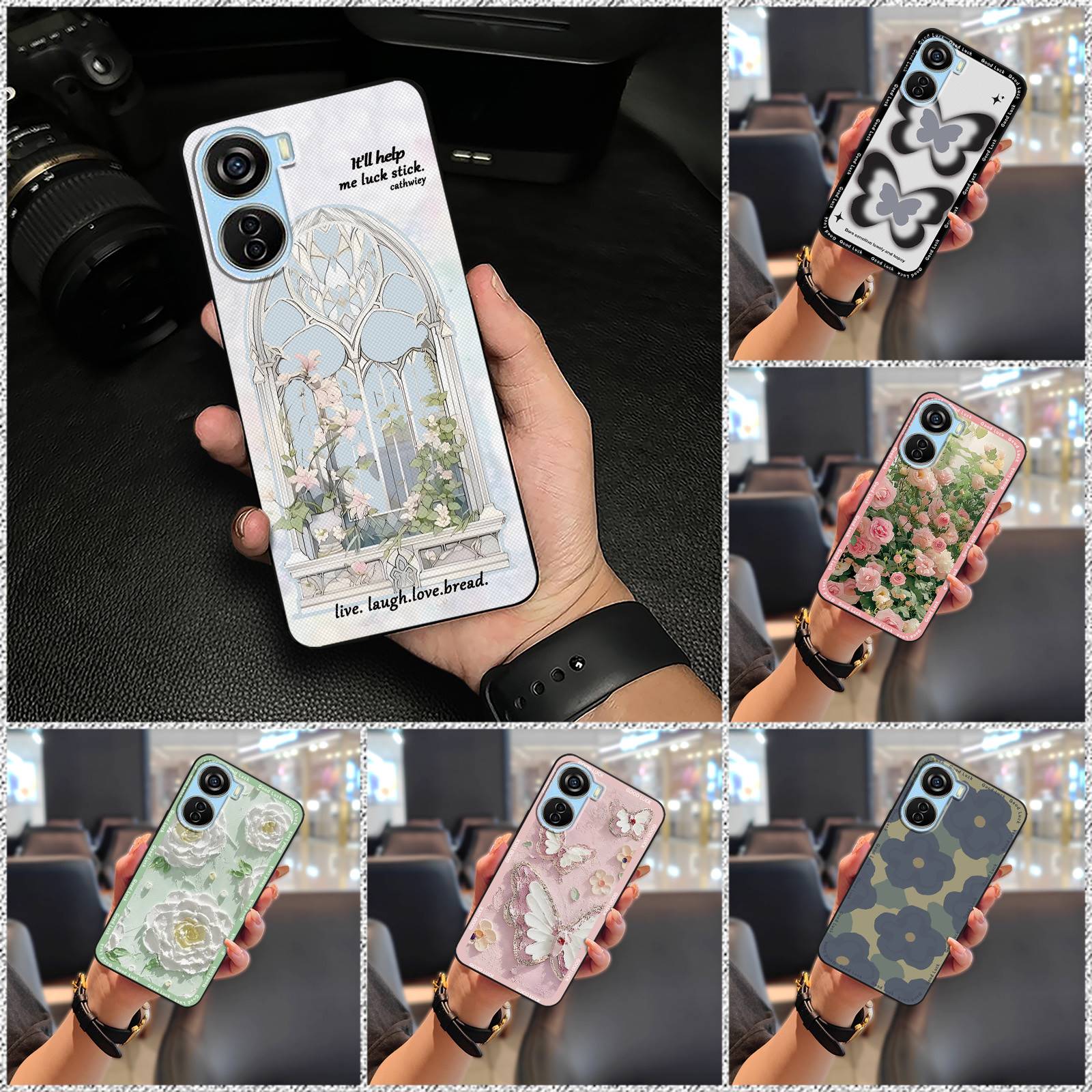 Fashion Design Durable Phone Case For ZTE Axon40 Lite/V50 Design 5G/Nubia Neo 5G Phone Pouch flower TPU Dirt-resistant