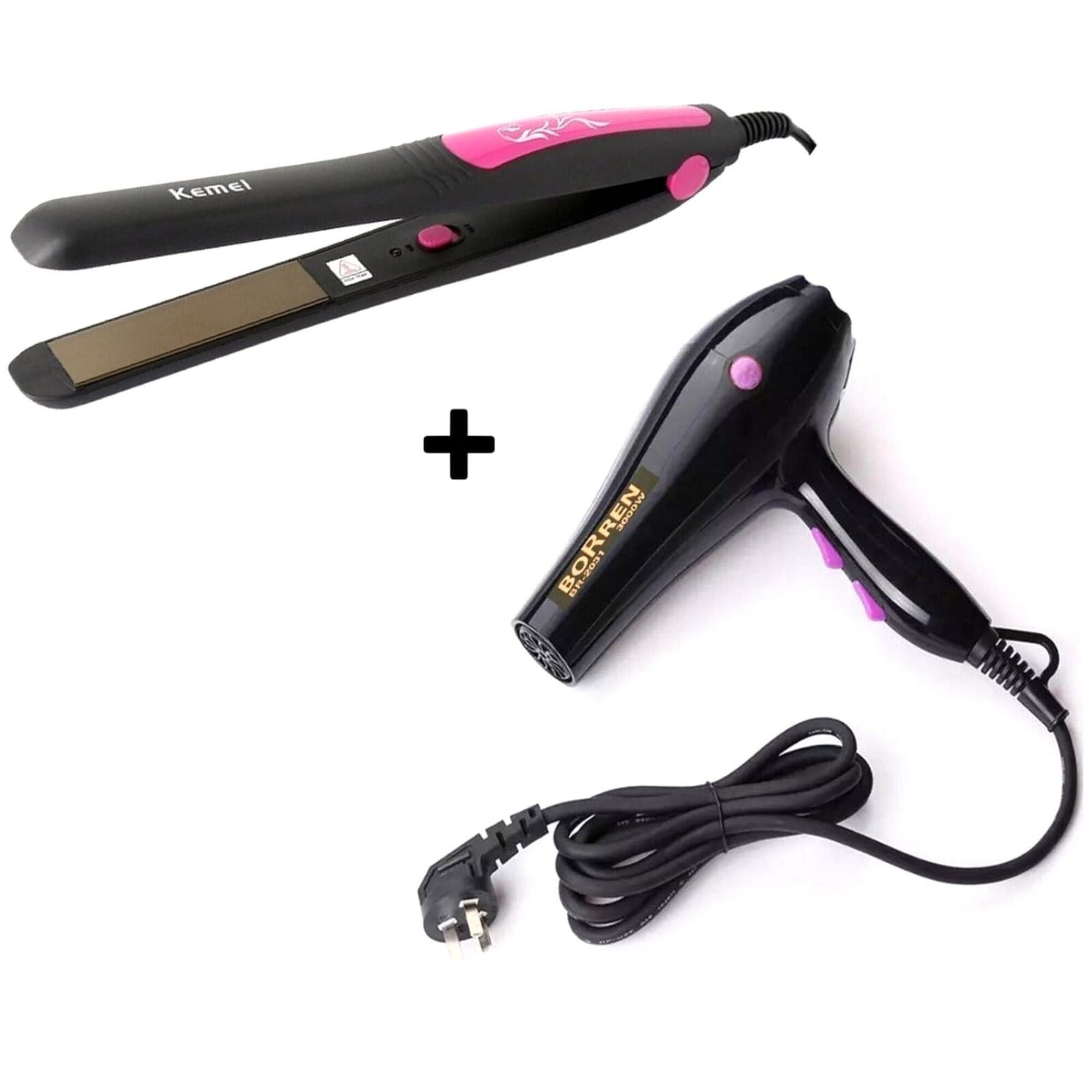 COMBO Professional Kemei KM-531 Hair Straightener & Hair Dryer