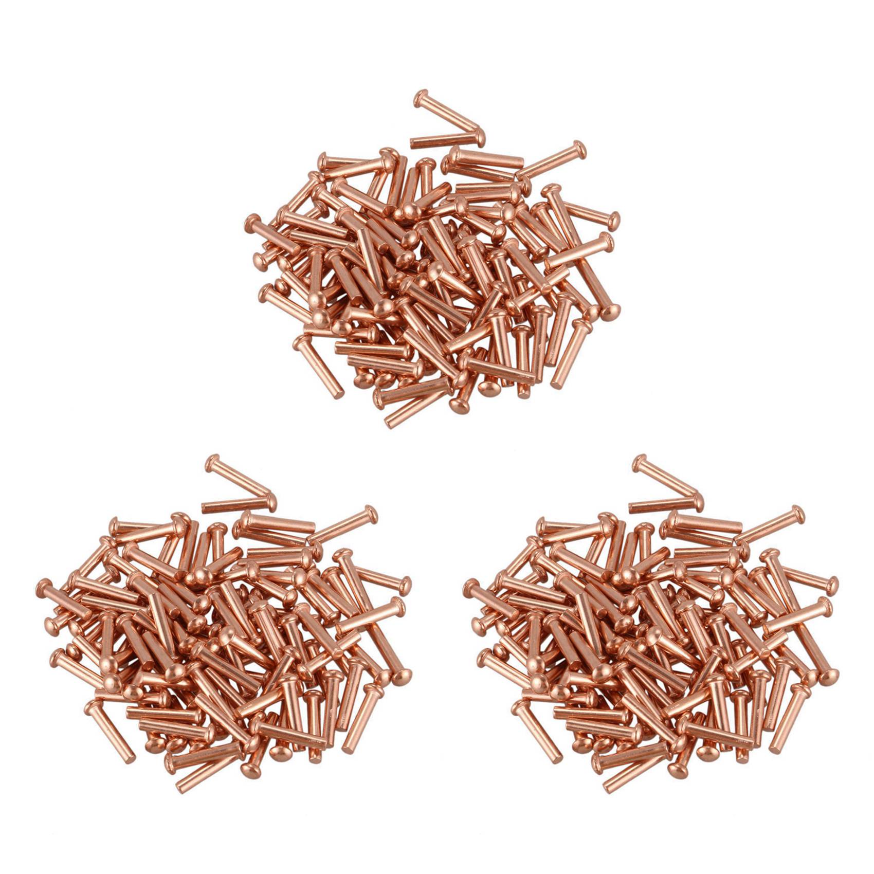 fasdaga 300 Pcs 5/64Inch x 25/64Inch Round Copper Solid Rivets Fasteners