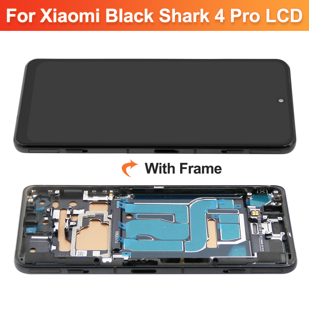 HOT Super AMOLED Screen for Xiaomi Black Shark 4 Pro SHARK PAR-H0 Lcd Display Touch Screen with Frame for Xiaomi Black Shark 4