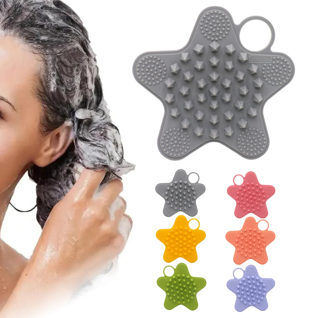 Silicone Hair Scalp Massager Brush Massaging Shampoo Brush Shower Cleaner Bath